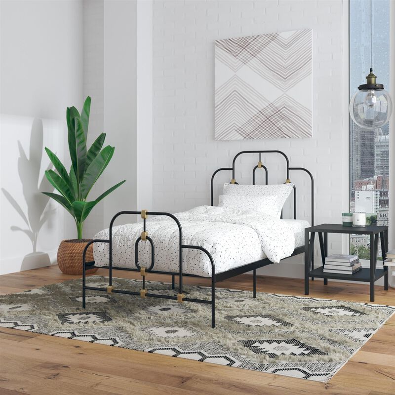 Metal Finish Adjustable Platform Bed – Farmhouse Inspired Design