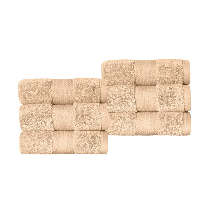 6 Pack Turkish Cotton Hand Towels Set, Soft Quick Dry Absorbent Towels for Bathroom Kitchen