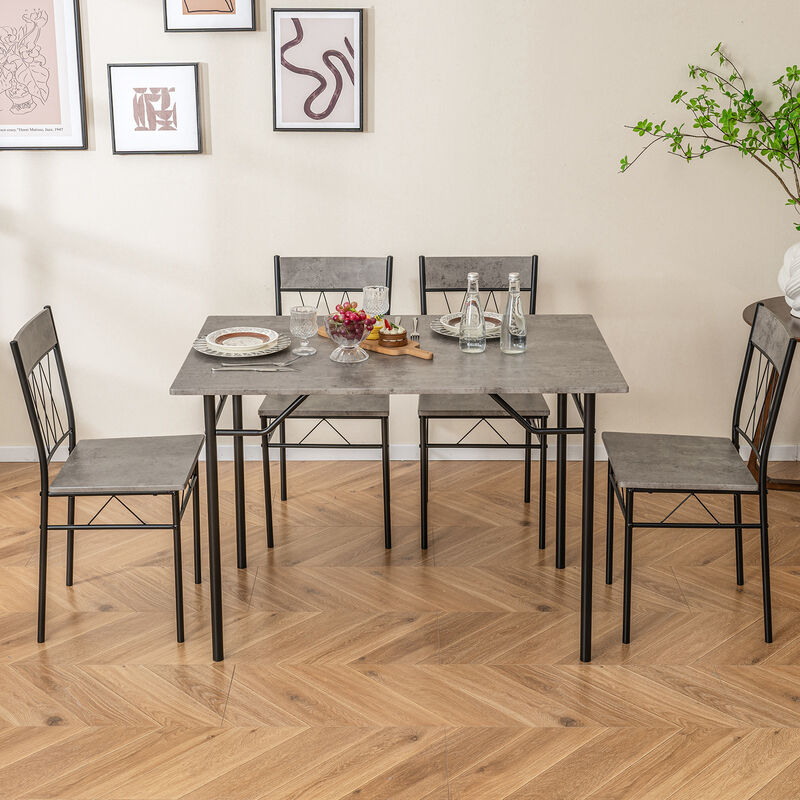 5-Piece Dining Table Set for 4 with Kitchen Table and 4 Dining Chairs