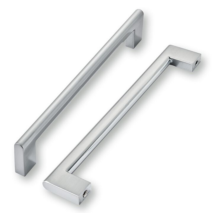 khtumeware 6 Inch Hole Center 6 Pack,Burshed Chrome Heavy Duty Solid Cabinet Pulls,Kitchen Drawer Handle, Hardware for Bathroom,