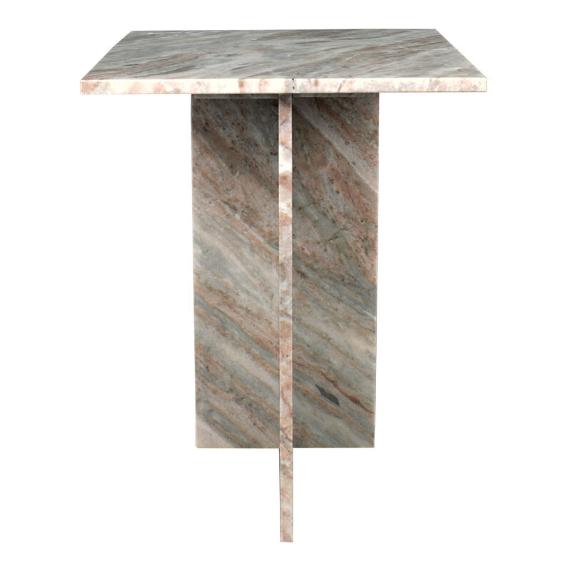Cecil 18.5" Contemporary Natural Marble Handmade T-Shaped End Table