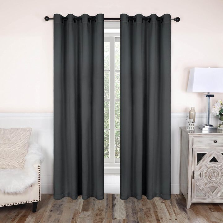 Set of 2 Blackout Curtains Rod Pocket Solid Room Darkening