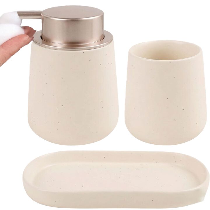Modern 3-Piece Foaming Bathroom Set Recycled Eco-Clay
