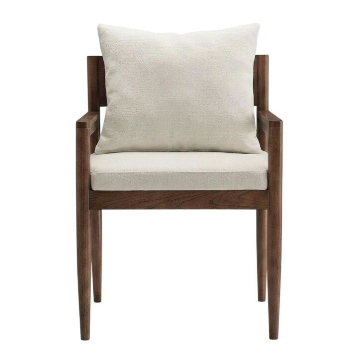 Wood Dining Armchair with Cushioned Seat for Kitchen or Dining Room, Charcoal