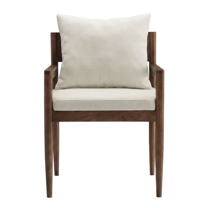 Wood Dining Armchair with Cushioned Seat for Kitchen or Dining Room, Charcoal image number 0