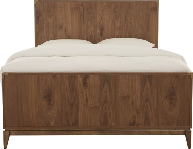Adler California King-size Panel Bed in Natural Walnut
