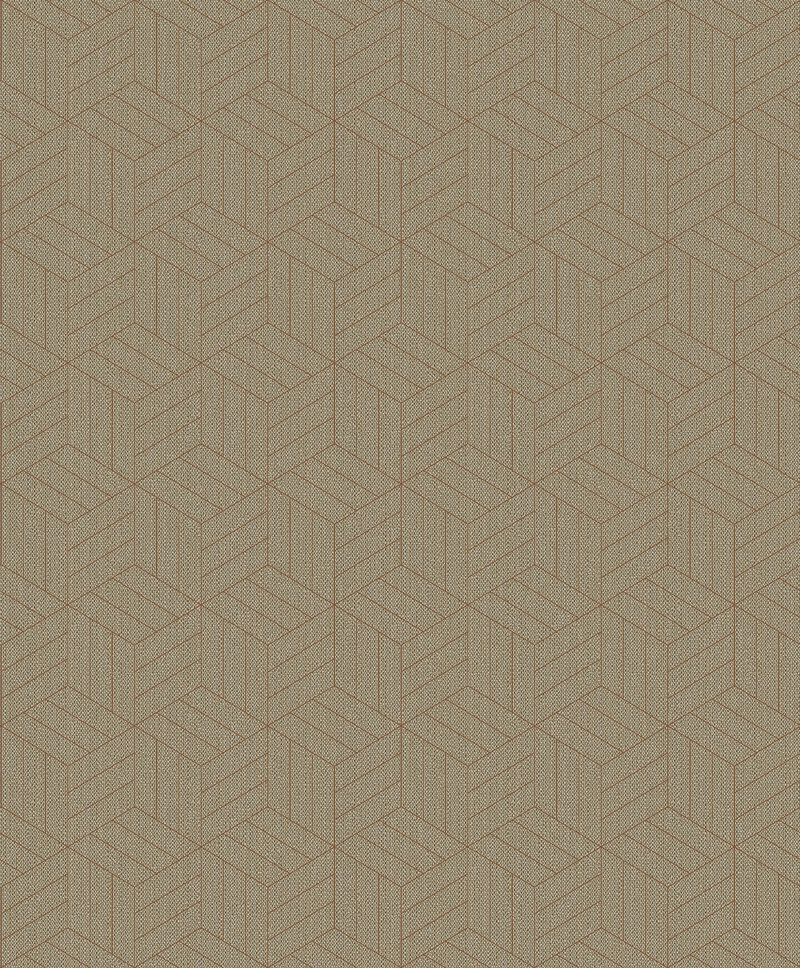 Izarra Copper Geometric Block Wallpaper (Double Roll) image number 5