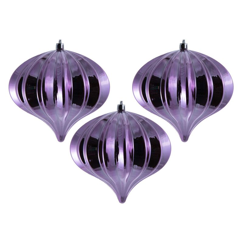 Vickerman 5.7" Pink Shiny Onion Christmas Ornament, UV Treated, Set of 3 image number 4