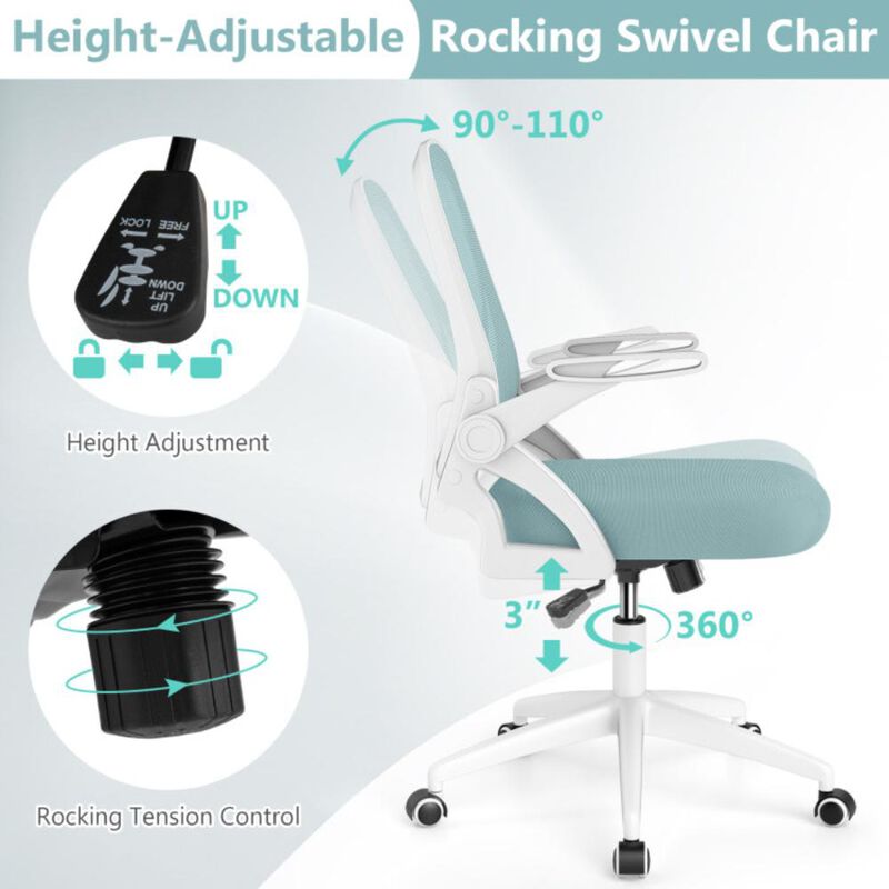 Hivvago Ergonomic Computer Desk Chair with Lumbar Support and Flip-up Arms