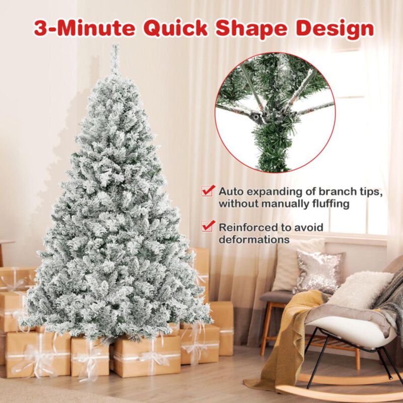Hivvago 6/7/8 Feet Artificial Xmas Tree 3-Minute Quick Shape