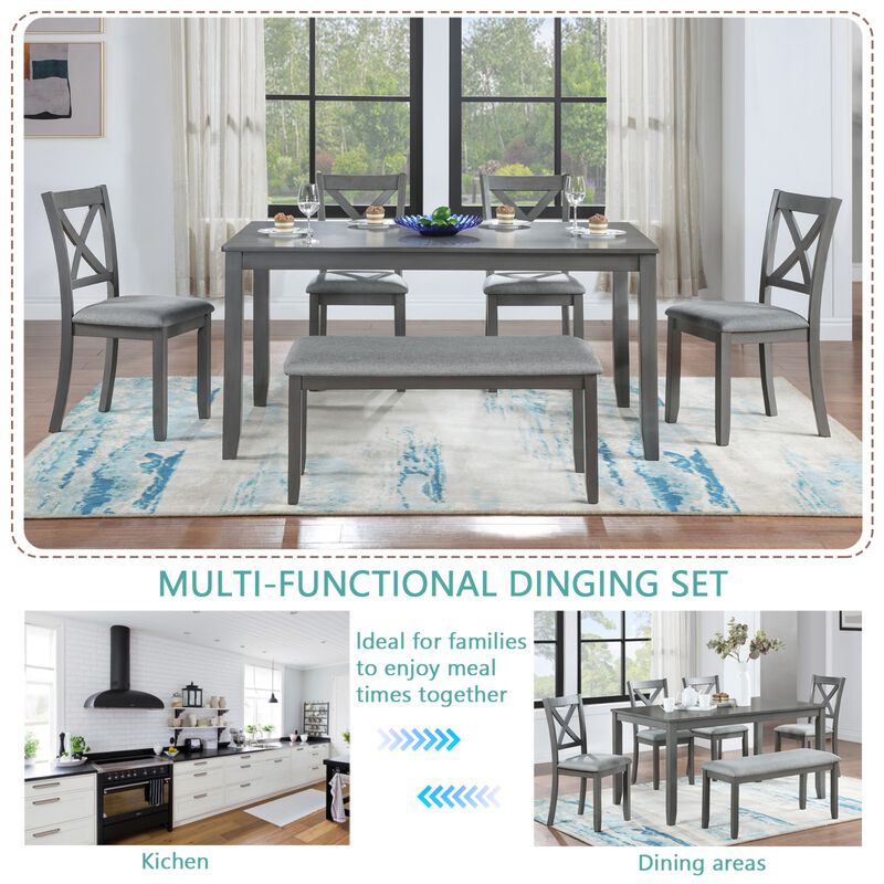 Garpvu 6‑Piece Rectangular Wood Dining Set image number 2