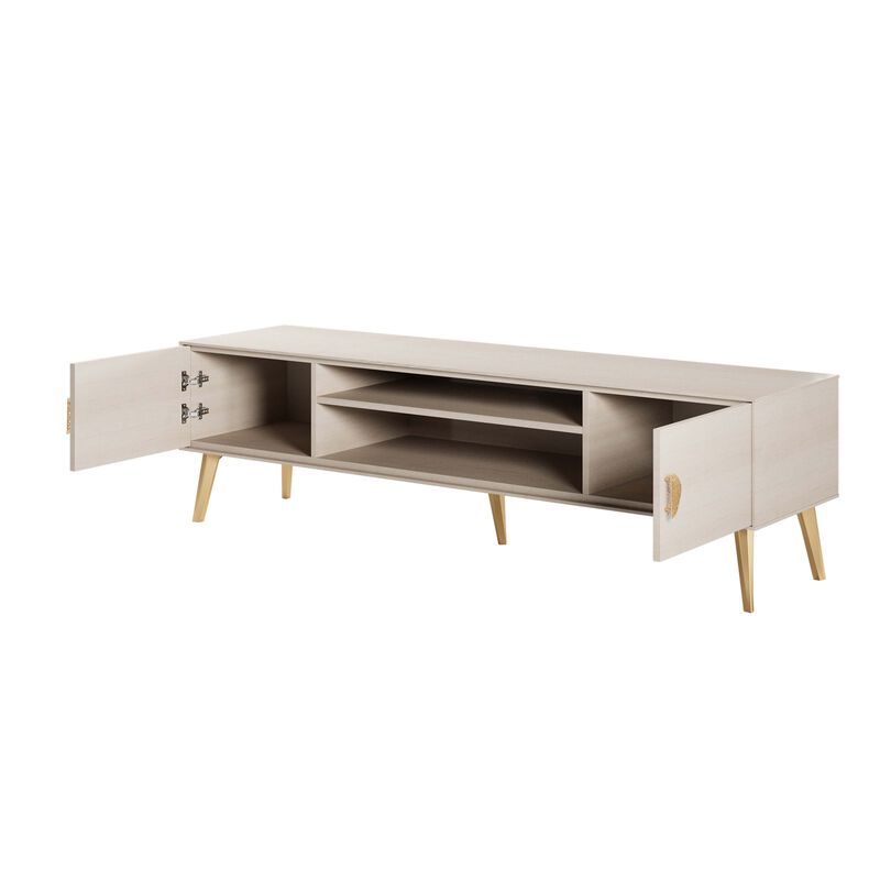 Haley Large TV Stand in White