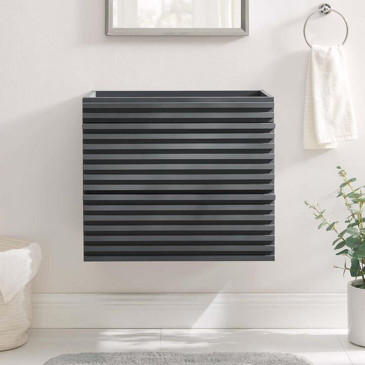 Modway Render 23.5" MDF Wood Wall-Mount Bathroom Vanity Cabinet in Gray