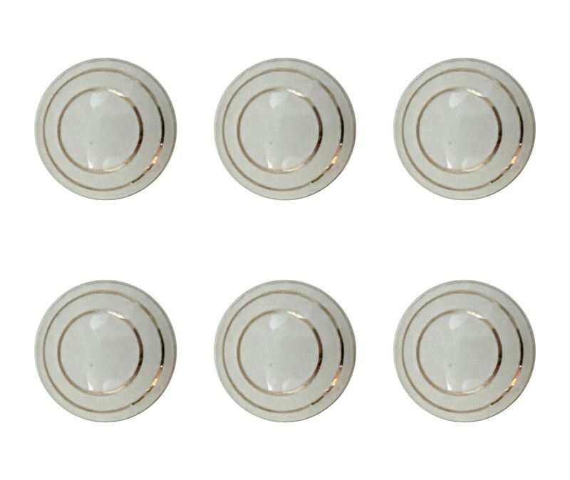 HomeRoots Set of Six White And Gold Geometric Ceramic Drawer Pull Knobs image number 4
