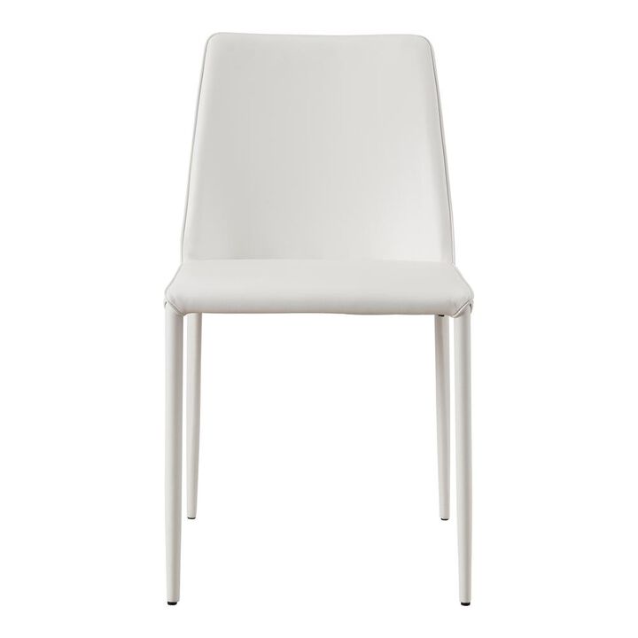 Moe's Home Collection NORA PU DINING CHAIR WHITE-SET OF TWO