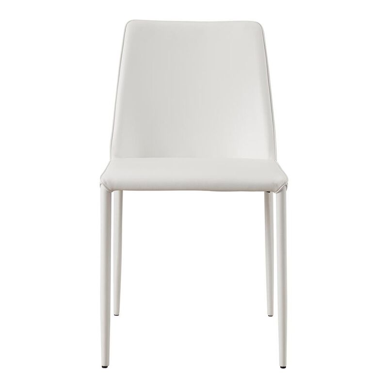 Moe's Home Collection NORA PU DINING CHAIR WHITE-SET OF TWO