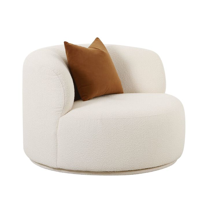 Casafoyer Fickle Cream Boucle Swivel Chair