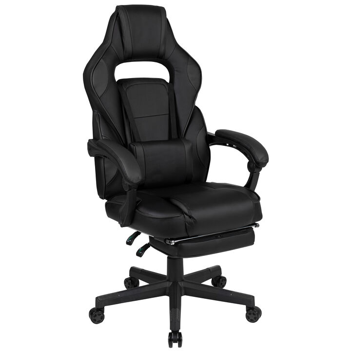 X40 Gaming Chair Racing Ergonomic Computer Chair with Fully Reclining Back/Arms, Slide-Out Footrest, Massaging Lumbar - /