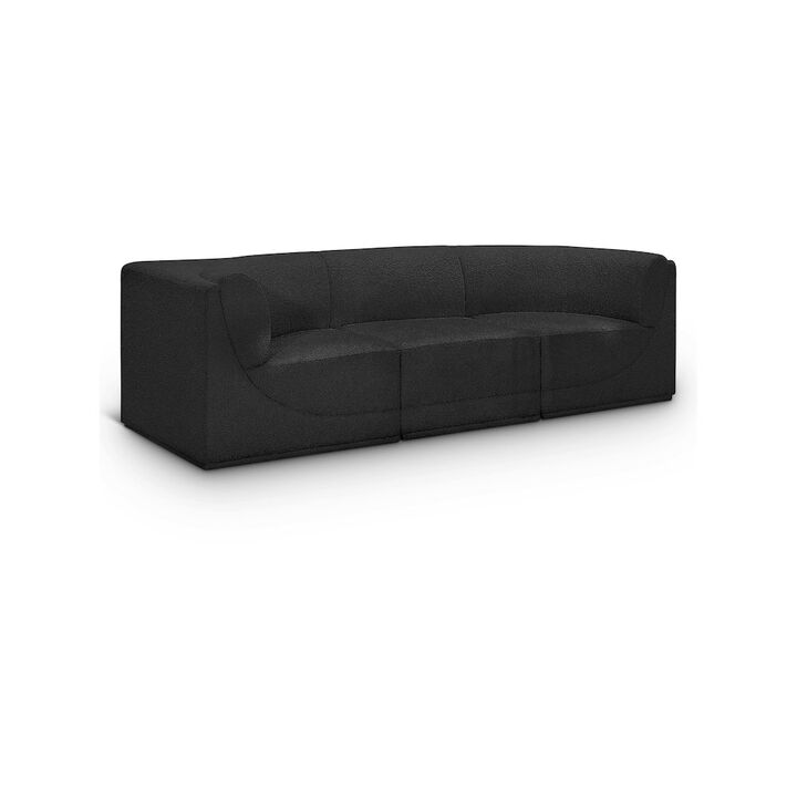 Meridian Furniture Ollie Black Boucle Fabric Modular Sofa