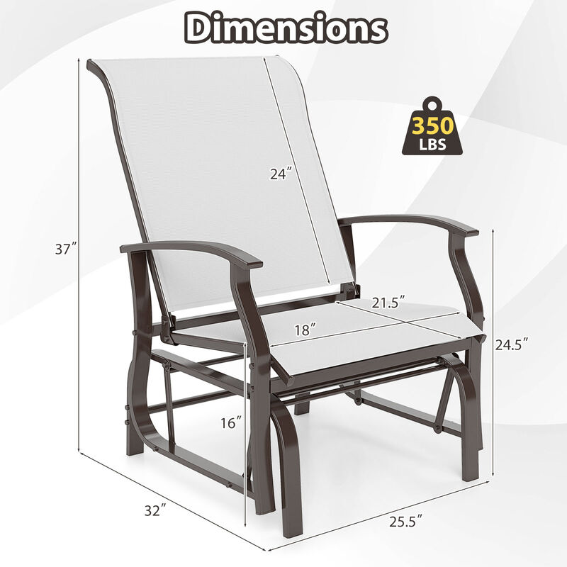 2-Piece Patio Glider Chairs with Ergonomic Backrest and Seat image number 2