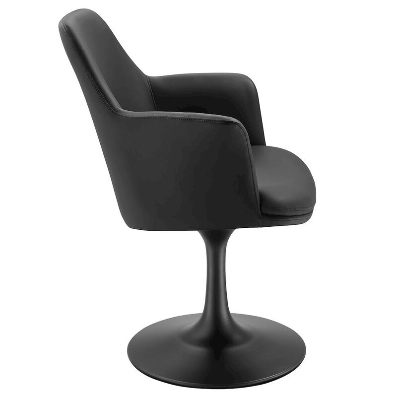Lippa Swivel Dining Vegan Leather Armchair image number 3