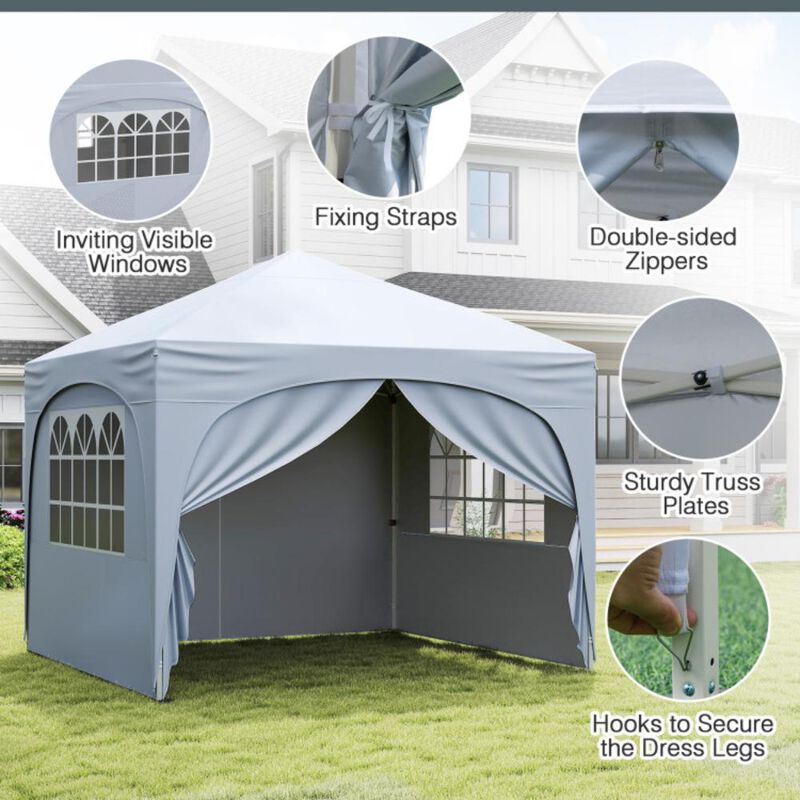 Hivvago Pop up Canopy Tent with 4 Removable Sidewall