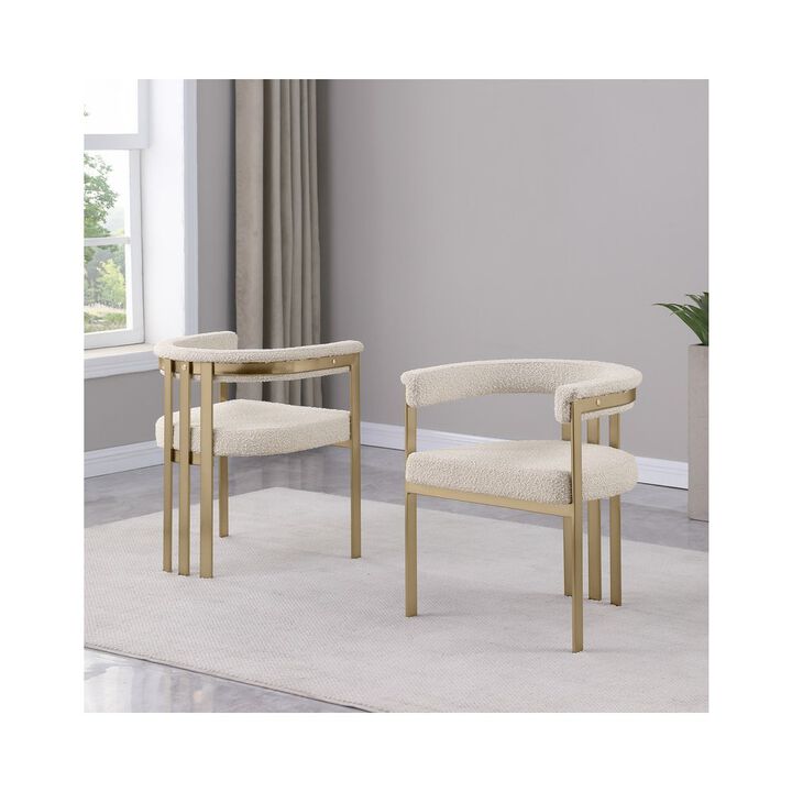 Best Quality Furniture Glam Gatsby Cream Side Chairs- Set Of 2