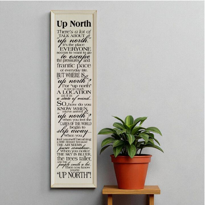 There&rsquo;s a Lot of Talk About Up North Funny Wood Sign Decor