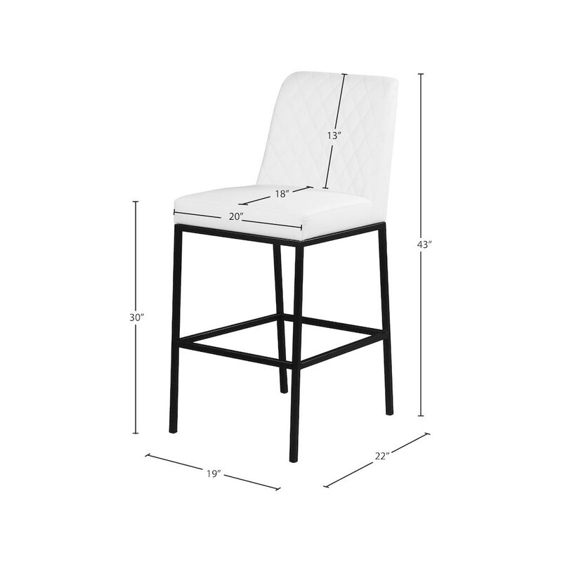 Meridian Furniture Bryce Vegan Leather Stool, Set of 2