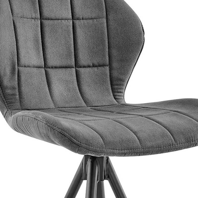 Hivvago 27 Inch Charcoal And Black Iron Counter Height Bar Chair