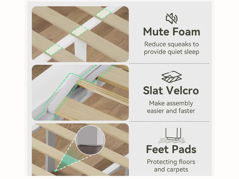 Queen Size Platform Bed Frame With Upholstered Velvet Headboard, Button Tufted & Rivet Design, Mattress Foundation With Wooden Slat Support, No Box Spring Needed, Noise Free, Easy Assembly