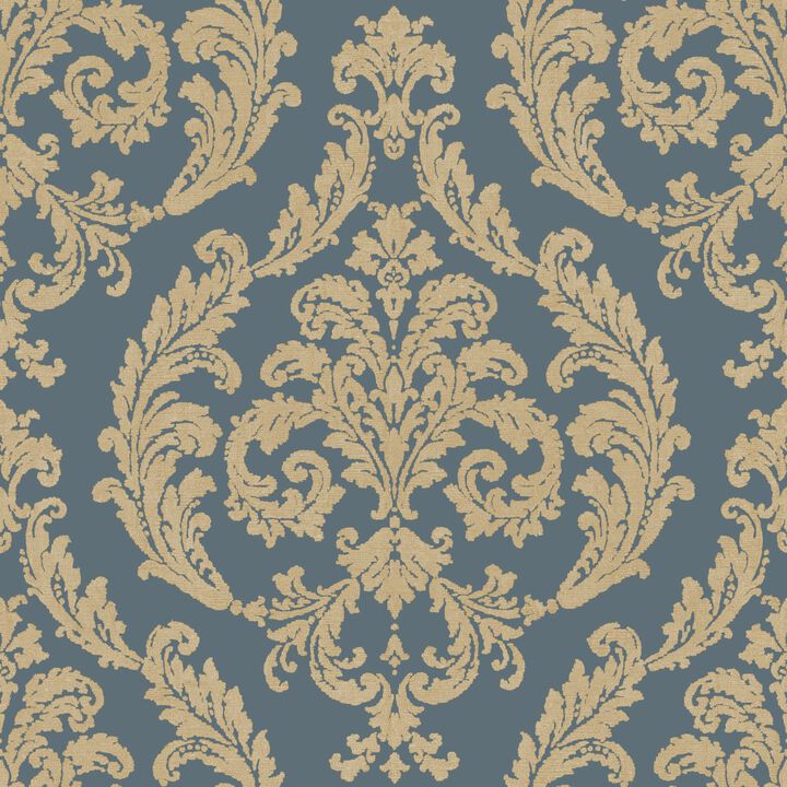Palazzo 2 Silk Damask Blue Wallpaper G67610