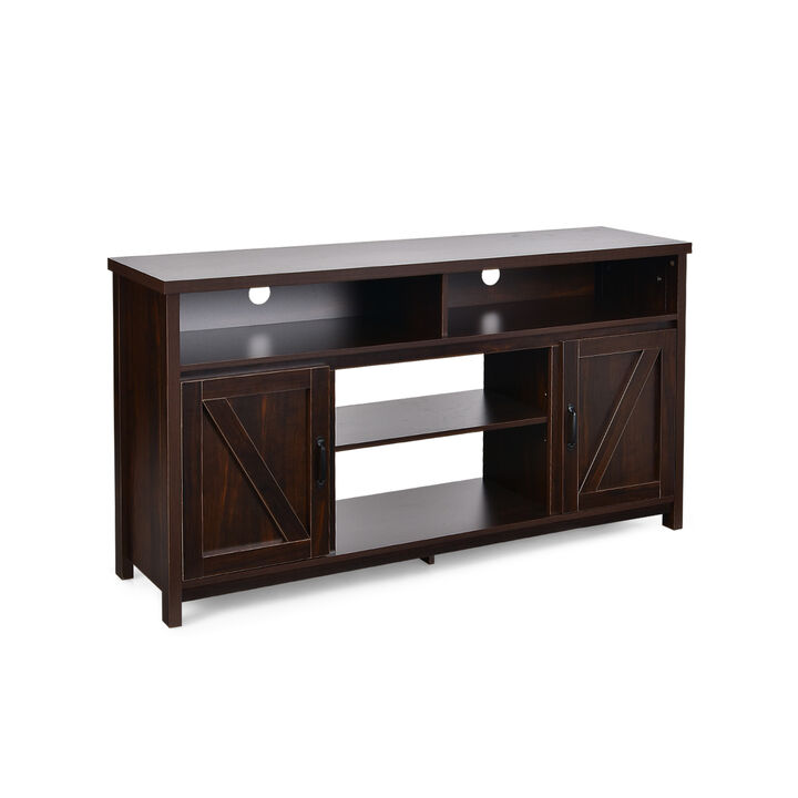 59 Inch TV Stand Media Center Console Cabinet with Barn Door for TV's 65 Inch