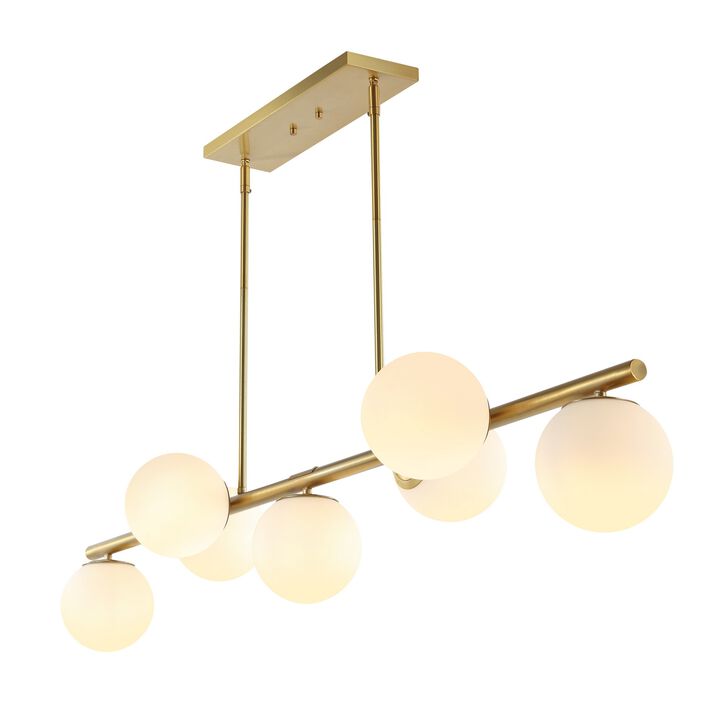 Luca Parisian Modern Glam Iron Globe Linear LED Pendant