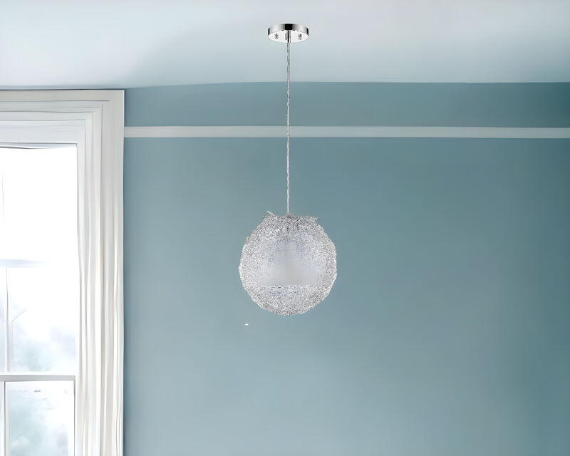 Hivvago Contemporary Silver Globe Pendant Hanging Light