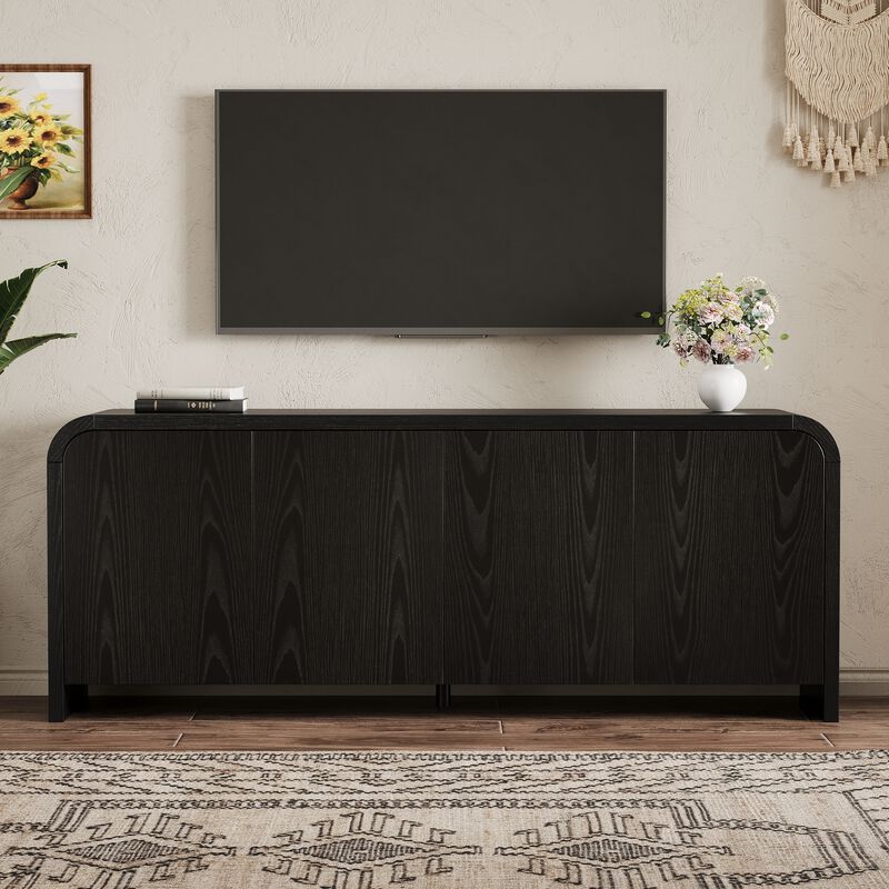 Hupmab Farmhouse Curved Edge TV Stand image number 1