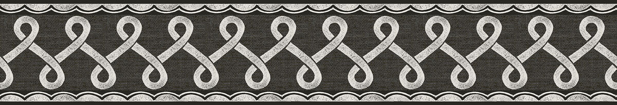 Scalloped Ribbon Black Trim Wall Border (Set of 2)