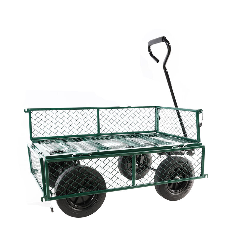 Solid Wheel Tools Cart Wagon, Garden Cart for Effortless Firewood and Heavy Duty Transport