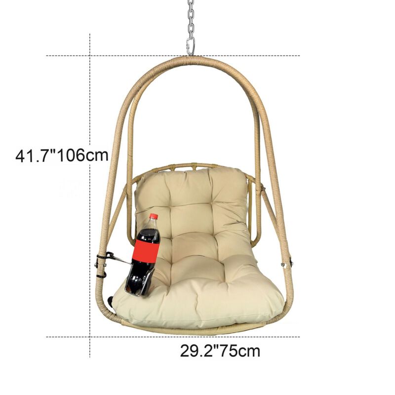 Wicker Rattan Swing Egg Chair without Stand image number 3