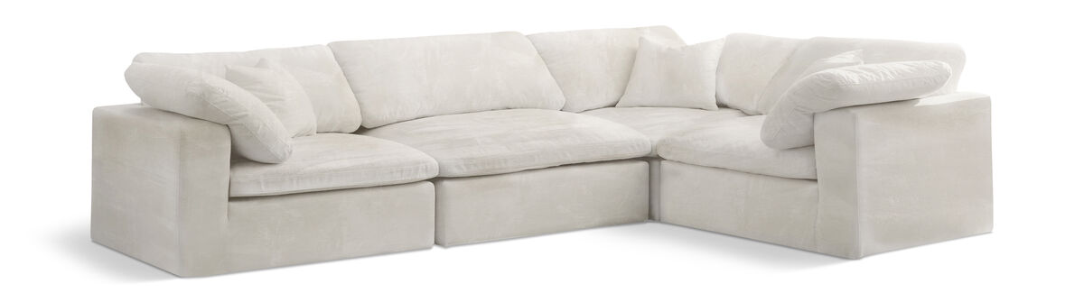 Meridian Furniture Cozy Cream Velvet Modular Sectional