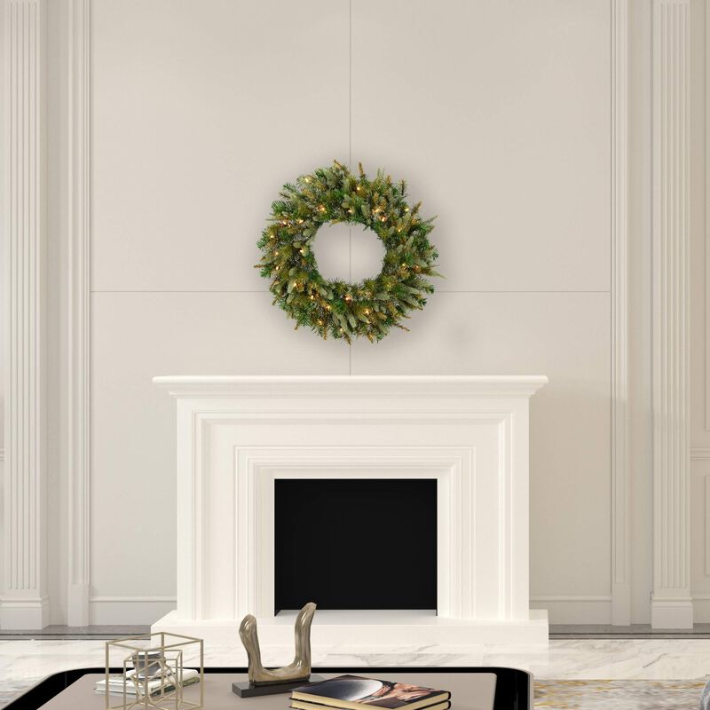 Vickerman Cashmere Wreath Garland with 30 Warm White Battery Operated Timer, 30-Inch image number 2