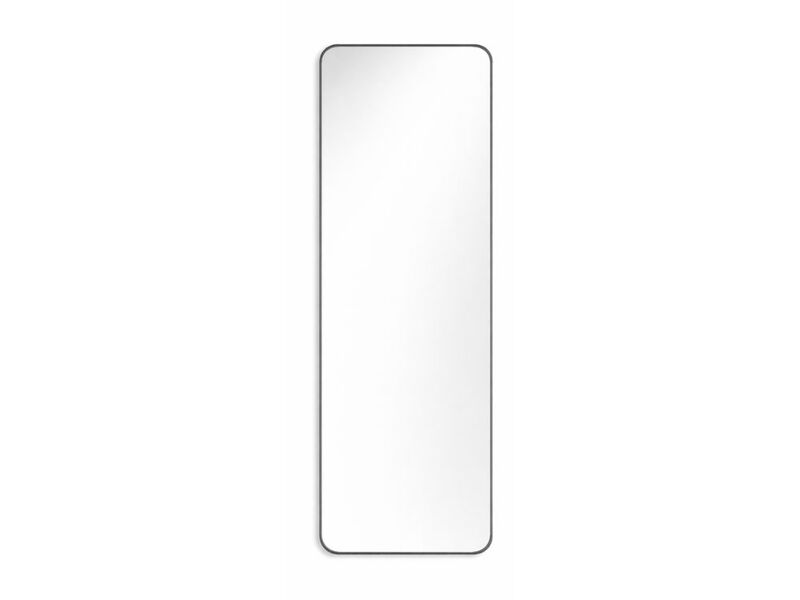 56x21 Inch Black Full Length Floor Mirror with Rounded Corners image number 0