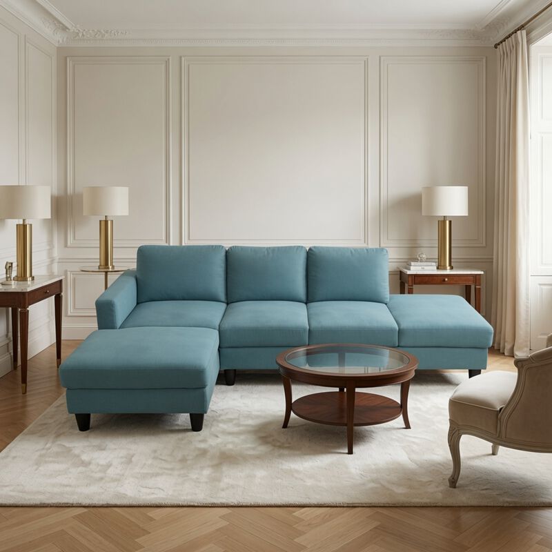 Vesnex Fabric L‑Shaped Left Chaise Sectional Sofa image number 8