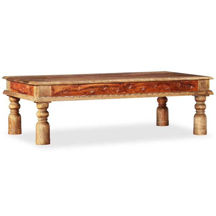vidaXL Coffee Table Solid Mango Sheesham Wood 43.3x23.6x15