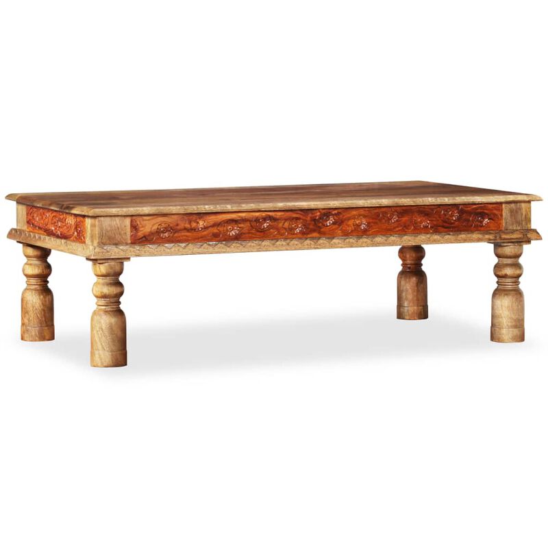vidaXL Coffee Table Solid Mango Sheesham Wood 43.3x23.6x15