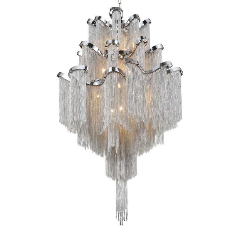 CWI Lighting Daisy 17 Light Down Chandelier With Chrome Finish