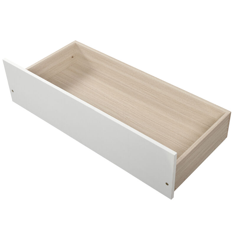 Whisen Full Over Full Bunk Bed with 2 Drawers & Guardrail, Solid Pine for Kids Bedroom image number 8