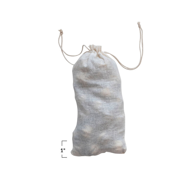 Embossed Mercury Glass Ornaments in Muslin Bag, Antique Silver Finish, Set of 36 image number 1