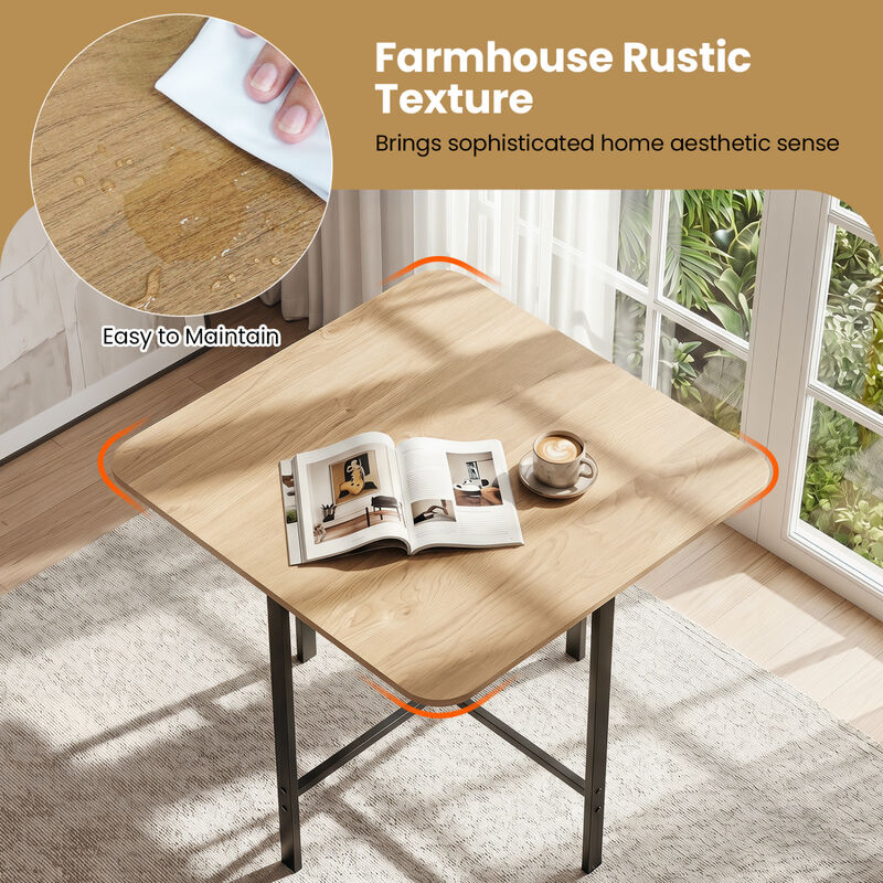 5 Piece Dining Table Set with 4 Cushioned Stools and Durable Metal Frame for Small Spaces image number 4