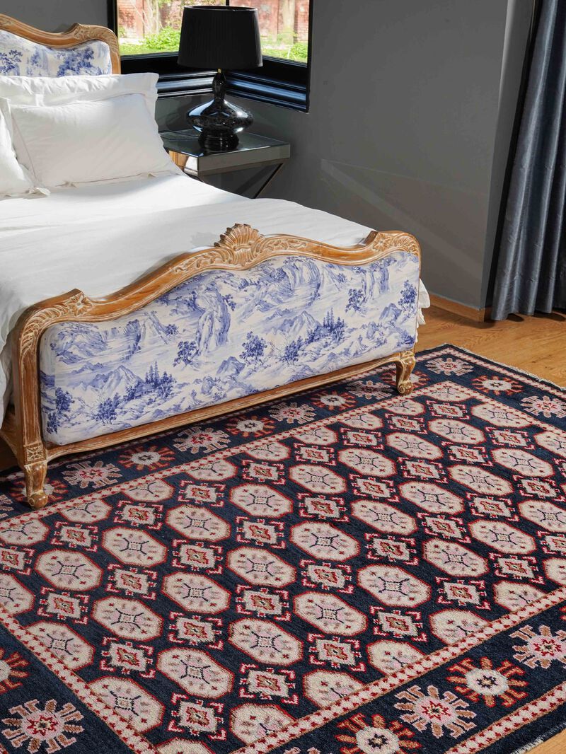 RUGSOTIC CARPETS HAND KNOTTED WOOL & SILK ECO-FRIENDLY ORIENTAL AREA RUGS  - Rectangle Shape, Classic Oriental Traditional , Low Pile Handmade Area Rugs (AF0119) image number 1